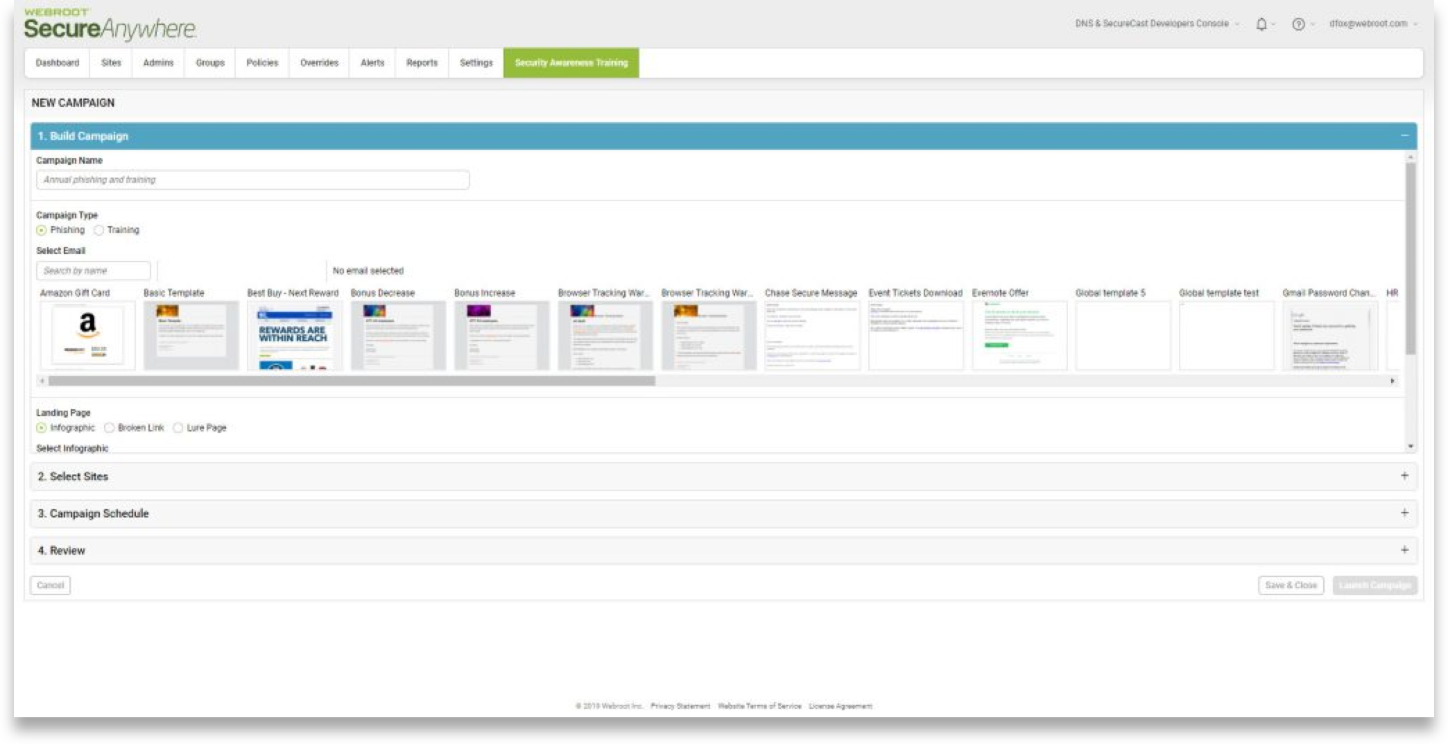 Webroot SAT phishing simulation